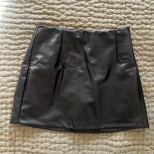 Vegan leather mini skort